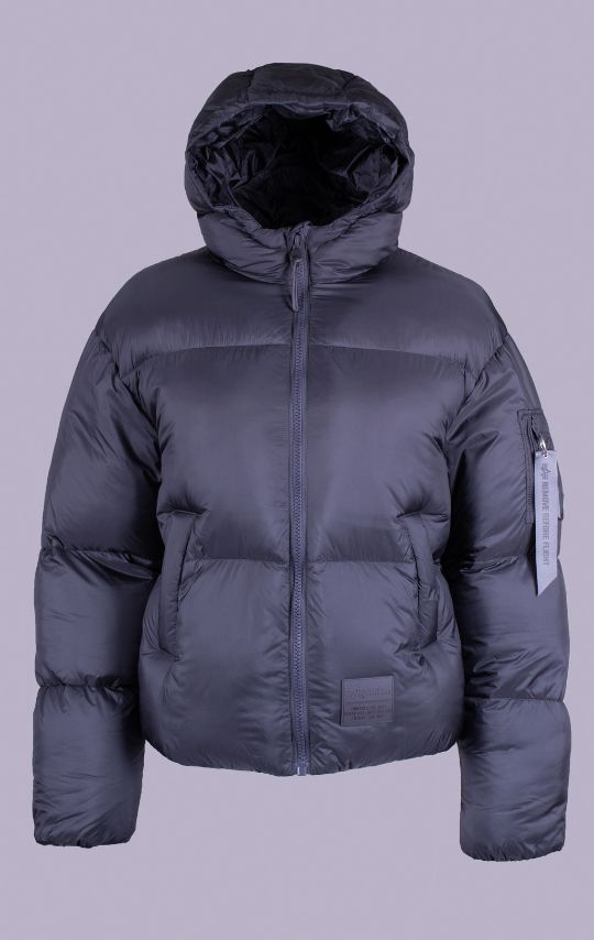 Женская куртка-пуховик ALPHA INDUSTRIES CLOUD PUFFER BOMBER vintage grey