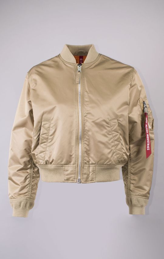 Женская ветровка-бомбер ALPHA INDUSTRIES CROPPED FLIGHT JACKET L-2B SS 22 m vintage khaki