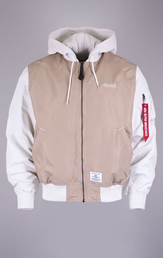 Бомбер-ветровка ALPHA INDUSTRIES RELAXED VARSITY FLIGHT JACKET L-2B SS 26 dust khaki