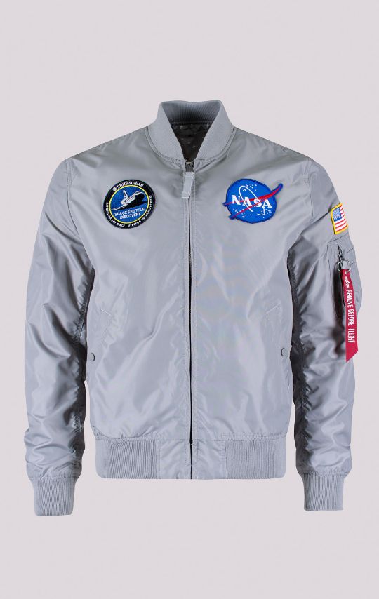 Ветровка-бомбер ALPHA INDUSTRIES TT NASA REVERSIBLE II MA-1 silver